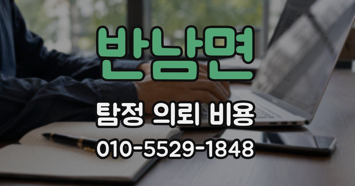 반남면 탐정 의뢰 비용
