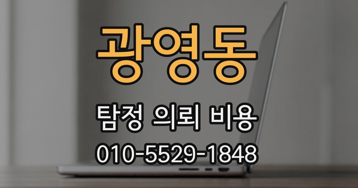 광영동 탐정 의뢰 비용
