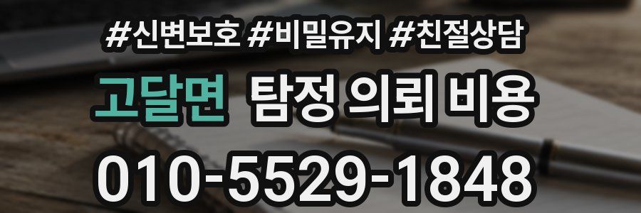 고달면 탐정 의뢰 비용