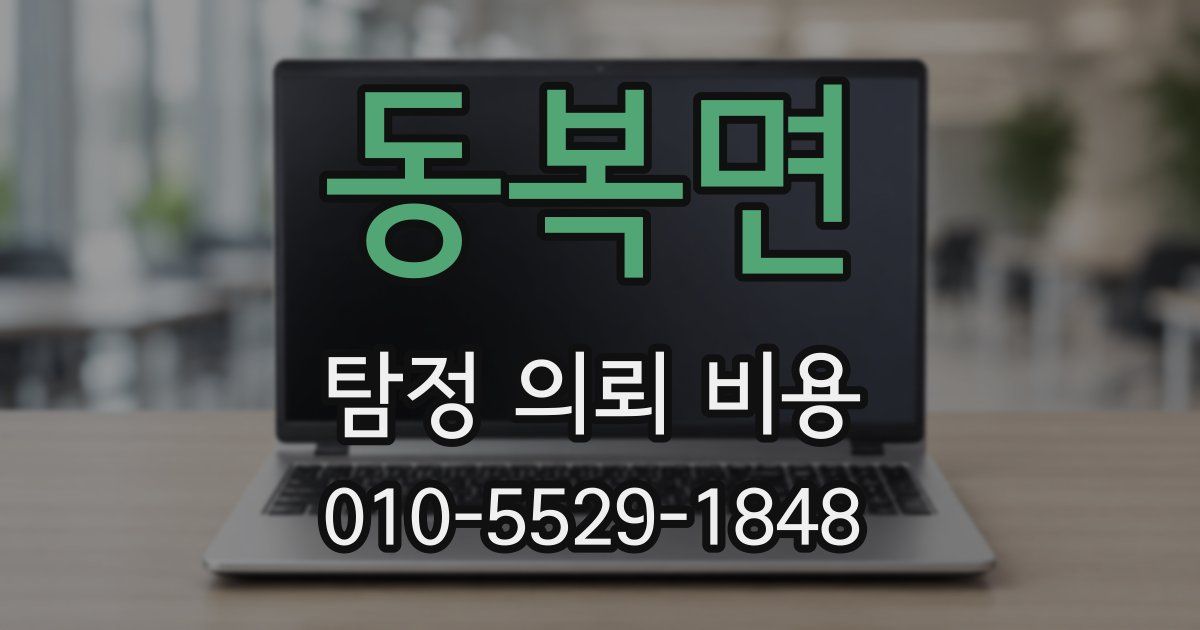 동복면 탐정 의뢰 비용