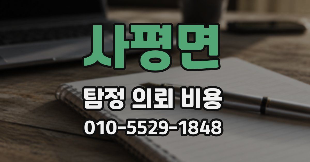사평면 탐정 의뢰 비용
