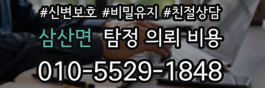 삼산면 탐정 의뢰 비용