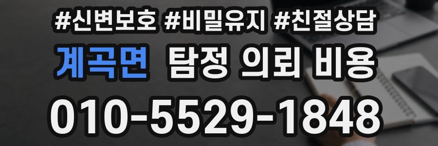 계곡면 탐정 의뢰 비용