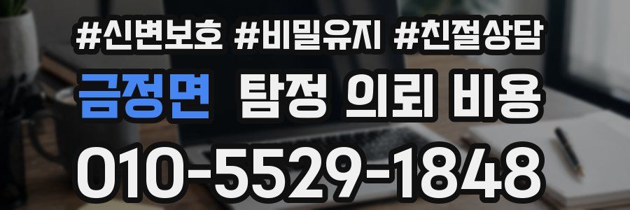 금정면 탐정 의뢰 비용