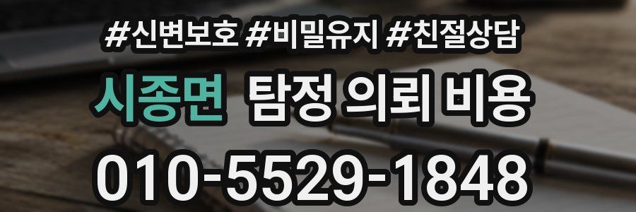 시종면 탐정 의뢰 비용