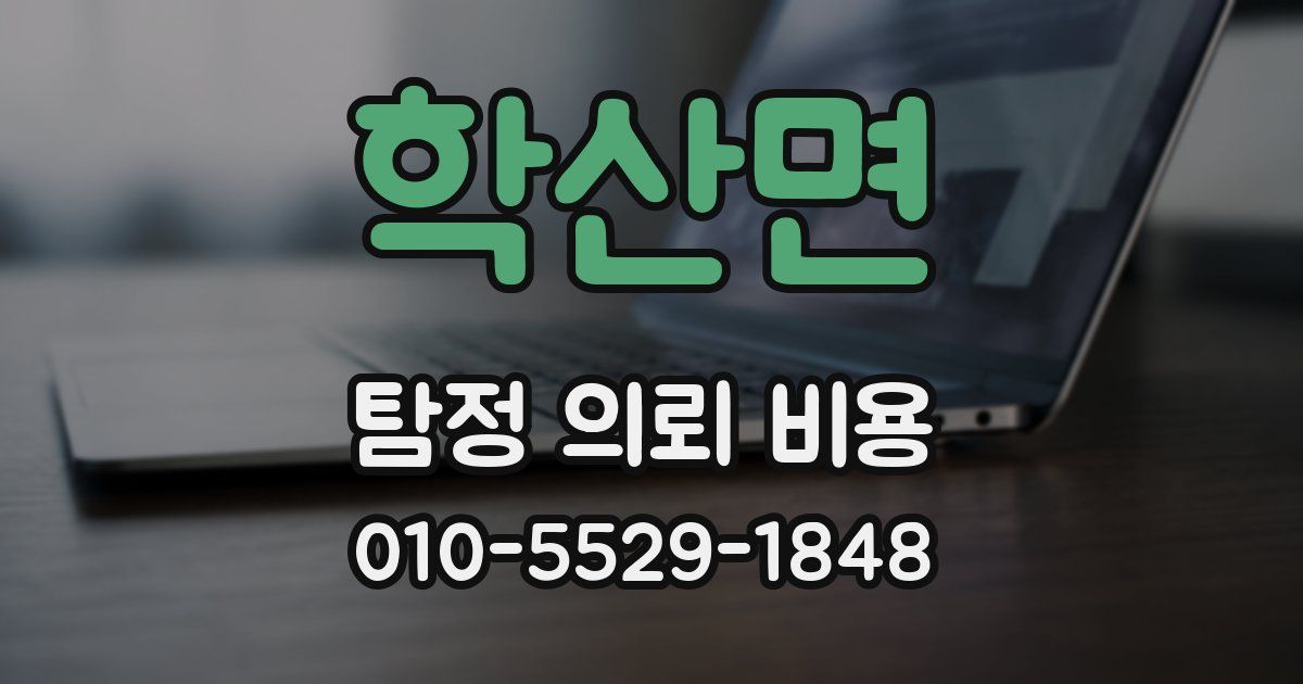 학산면 탐정 의뢰 비용