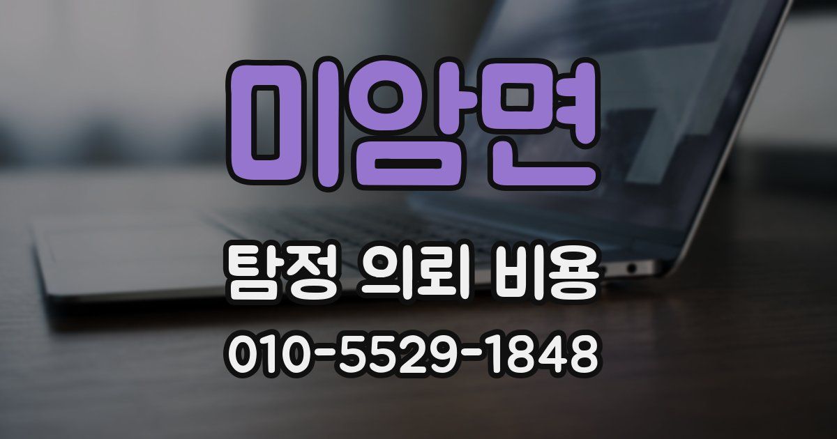 미암면 탐정 의뢰 비용