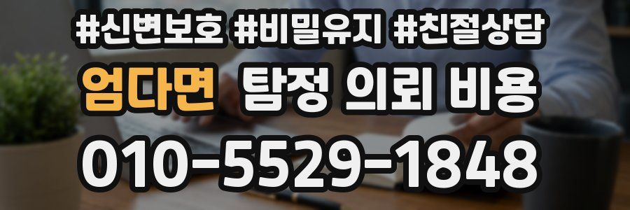 엄다면 탐정 의뢰 비용