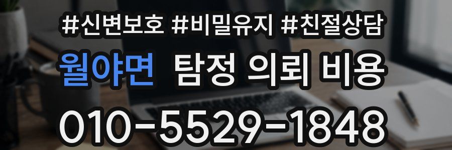 월야면 탐정 의뢰 비용