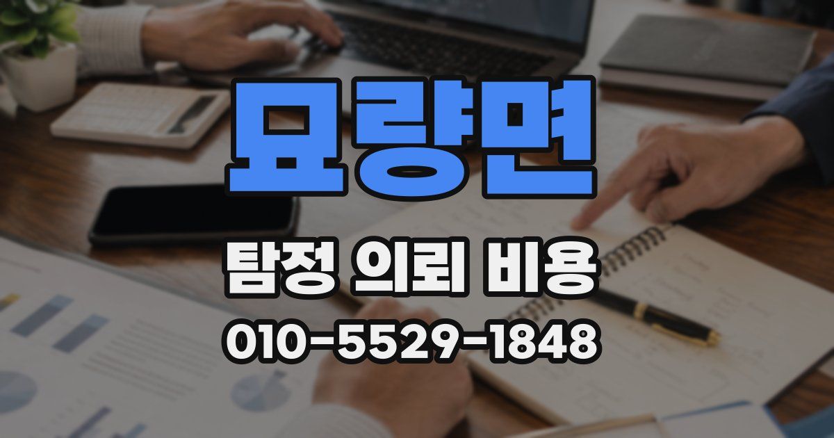 묘량면 탐정 의뢰 비용