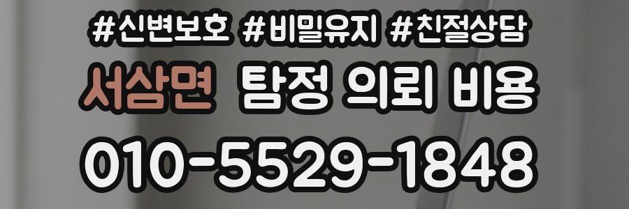 서삼면 탐정 의뢰 비용