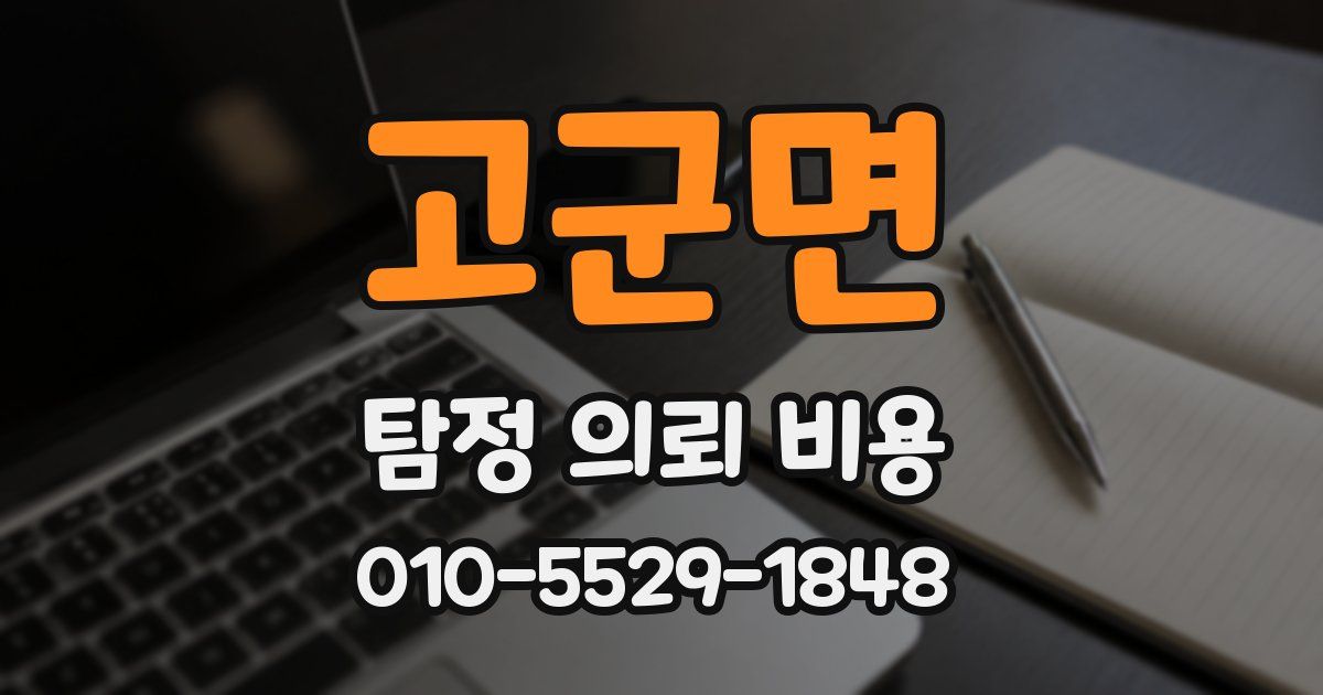 고군면 탐정 의뢰 비용