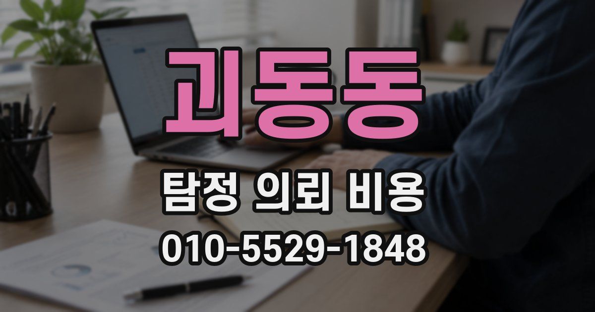 괴동동 탐정 의뢰 비용
