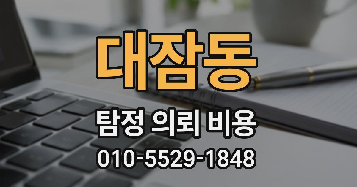 대잠동 탐정 의뢰 비용