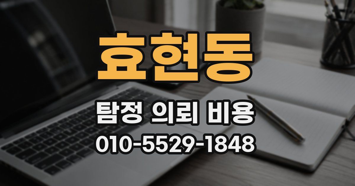 효현동 탐정 의뢰 비용