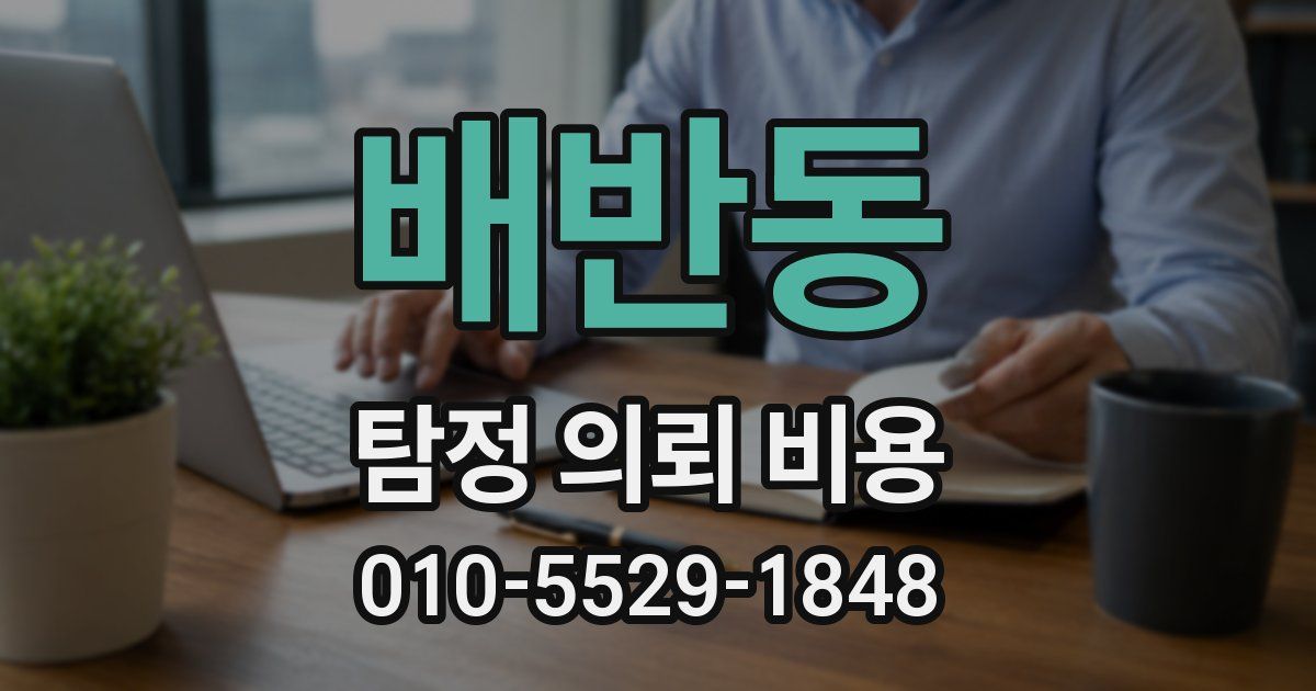 배반동 탐정 의뢰 비용