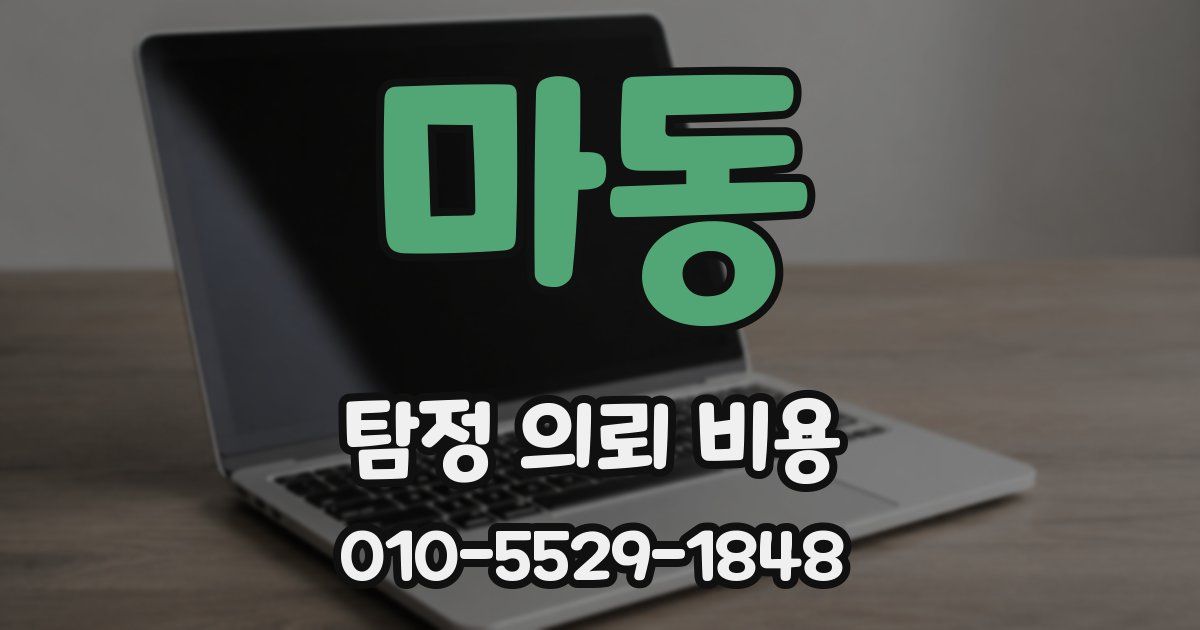 마동 탐정 의뢰 비용