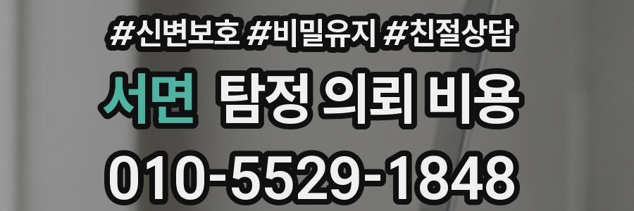 서면 탐정 의뢰 비용