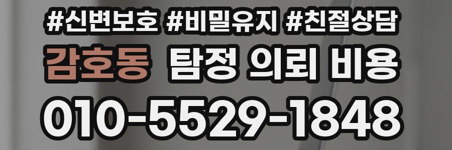 감호동 탐정 의뢰 비용