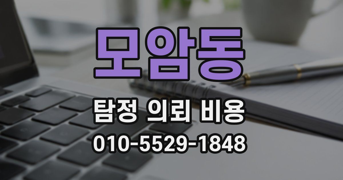 모암동 탐정 의뢰 비용