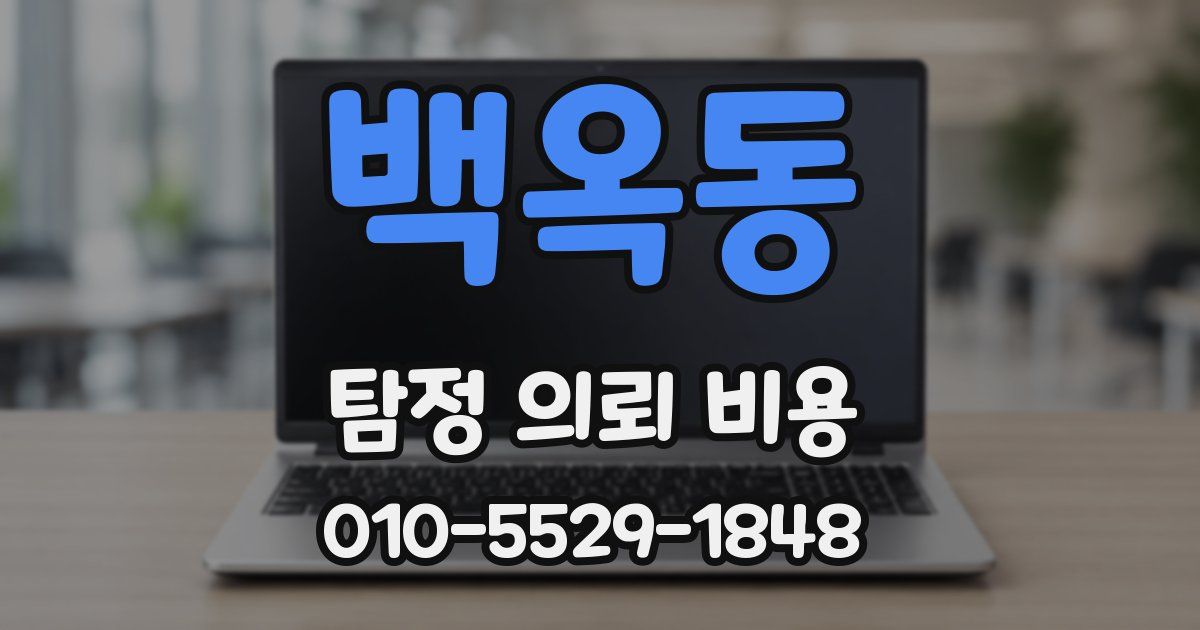 백옥동 탐정 의뢰 비용