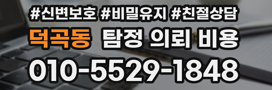덕곡동 탐정 의뢰 비용