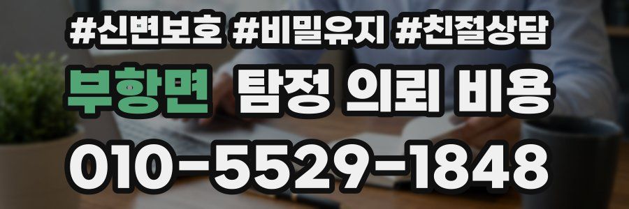 부항면 탐정 의뢰 비용