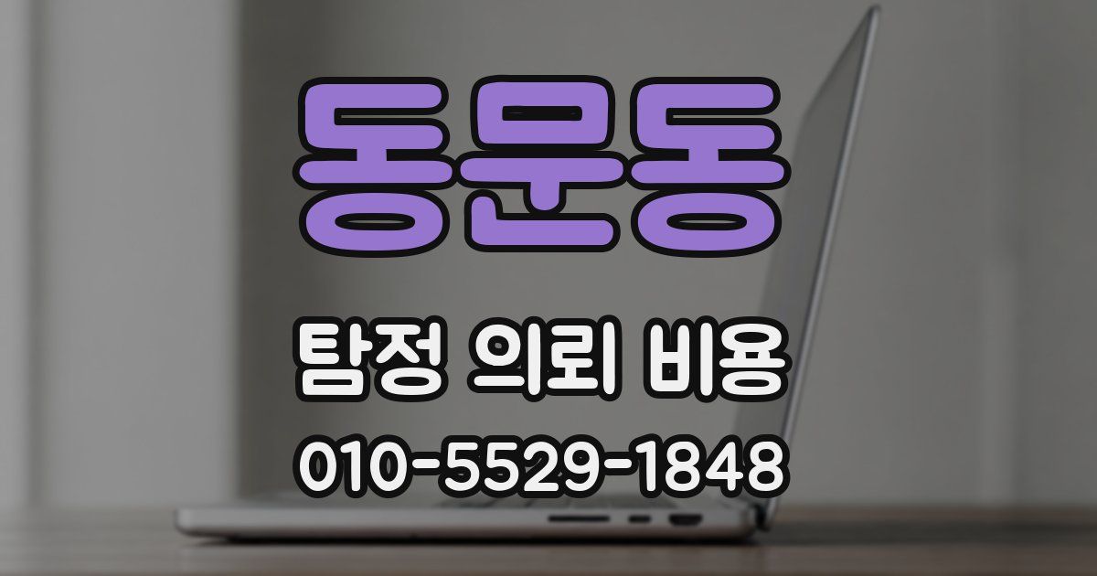 동문동 탐정 의뢰 비용