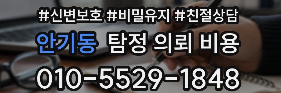 안기동 탐정 의뢰 비용