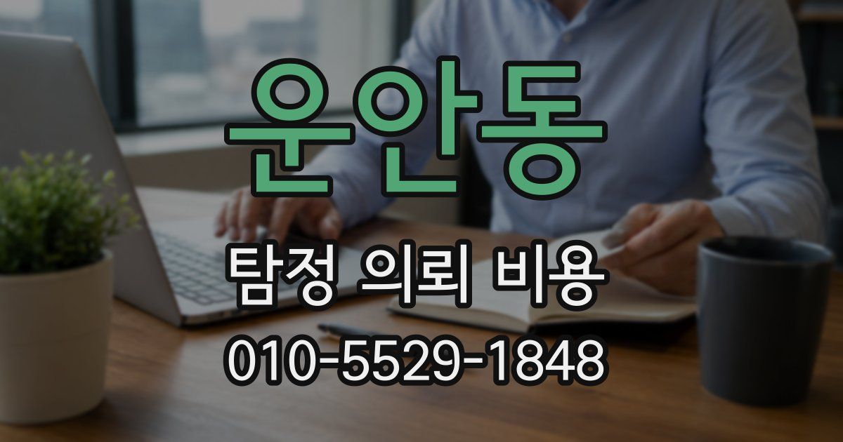 운안동 탐정 의뢰 비용