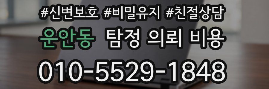 운안동 탐정 의뢰 비용