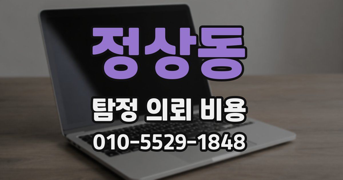정상동 탐정 의뢰 비용