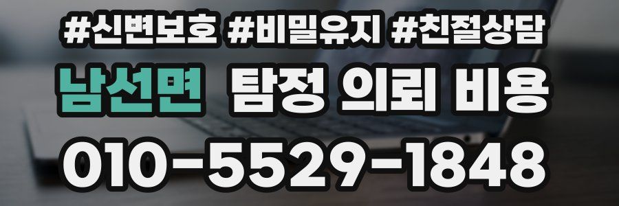 남선면 탐정 의뢰 비용