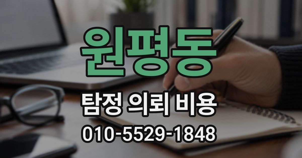원평동 탐정 의뢰 비용