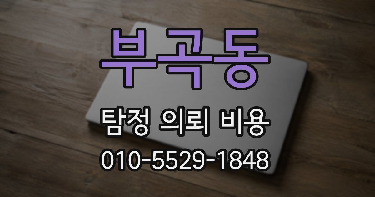 부곡동 탐정 의뢰 비용