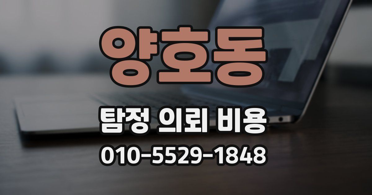 양호동 탐정 의뢰 비용