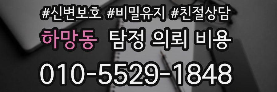 하망동 탐정 의뢰 비용