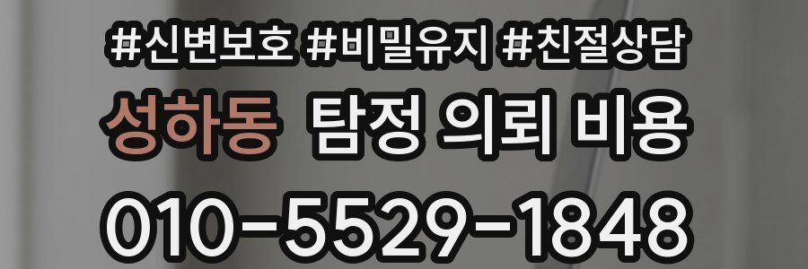 성하동 탐정 의뢰 비용
