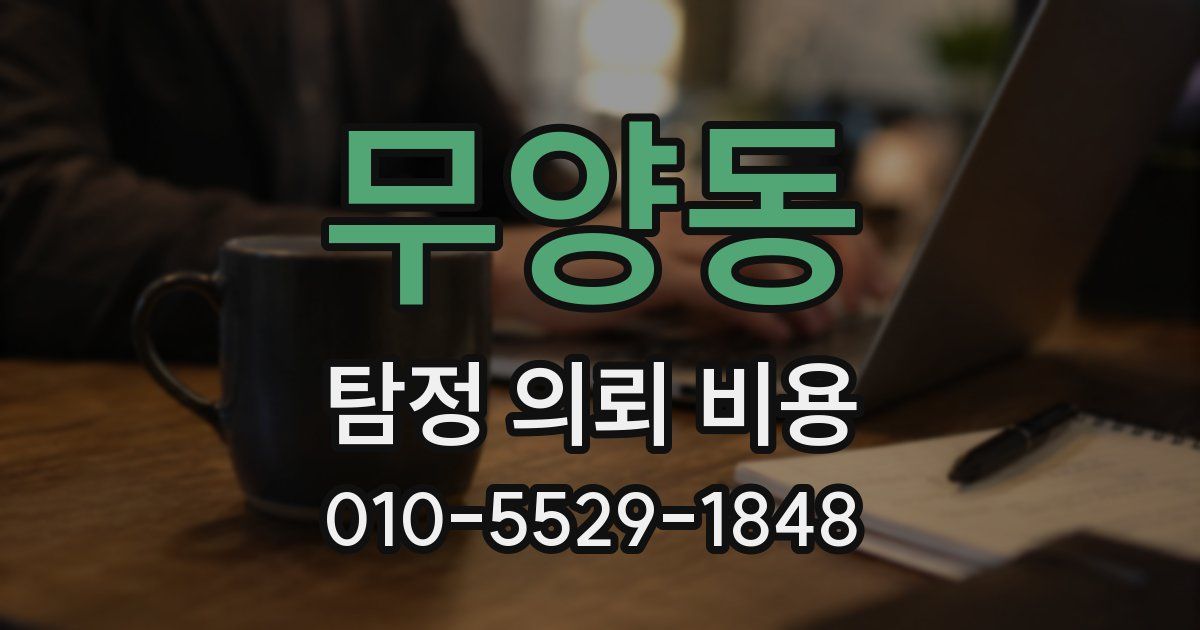 무양동 탐정 의뢰 비용