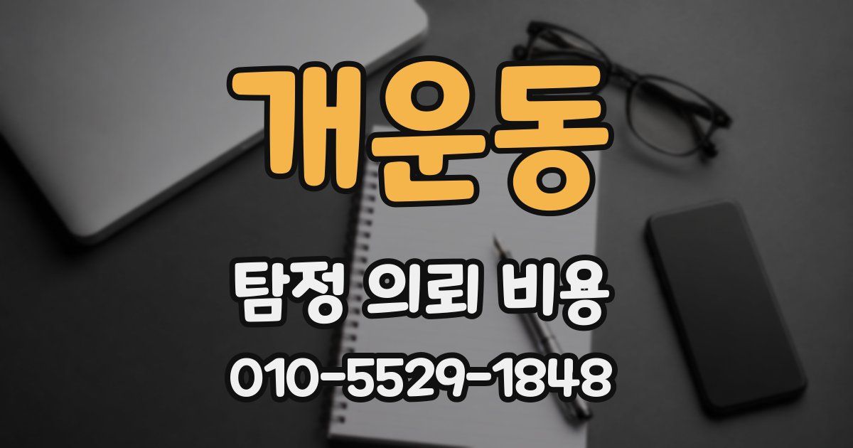개운동 탐정 의뢰 비용