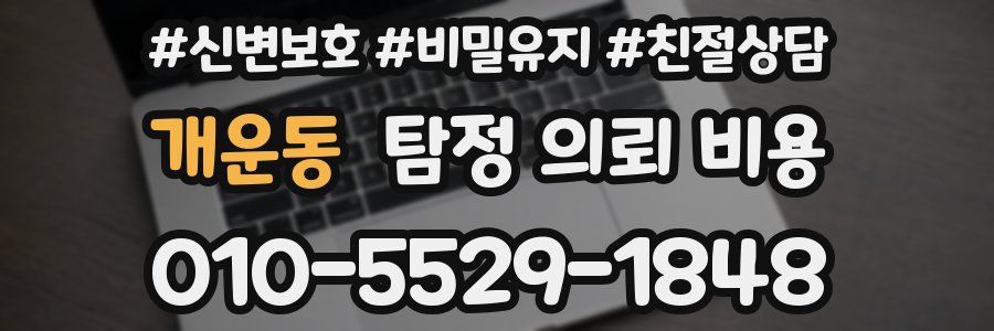 개운동 탐정 의뢰 비용