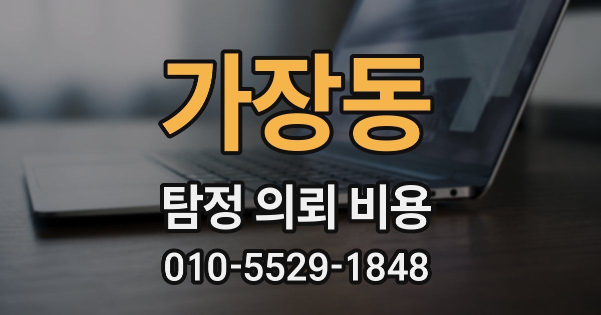 가장동 탐정 의뢰 비용