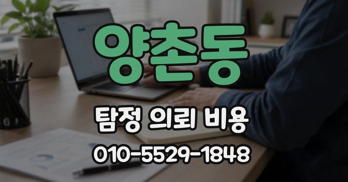 양촌동 탐정 의뢰 비용