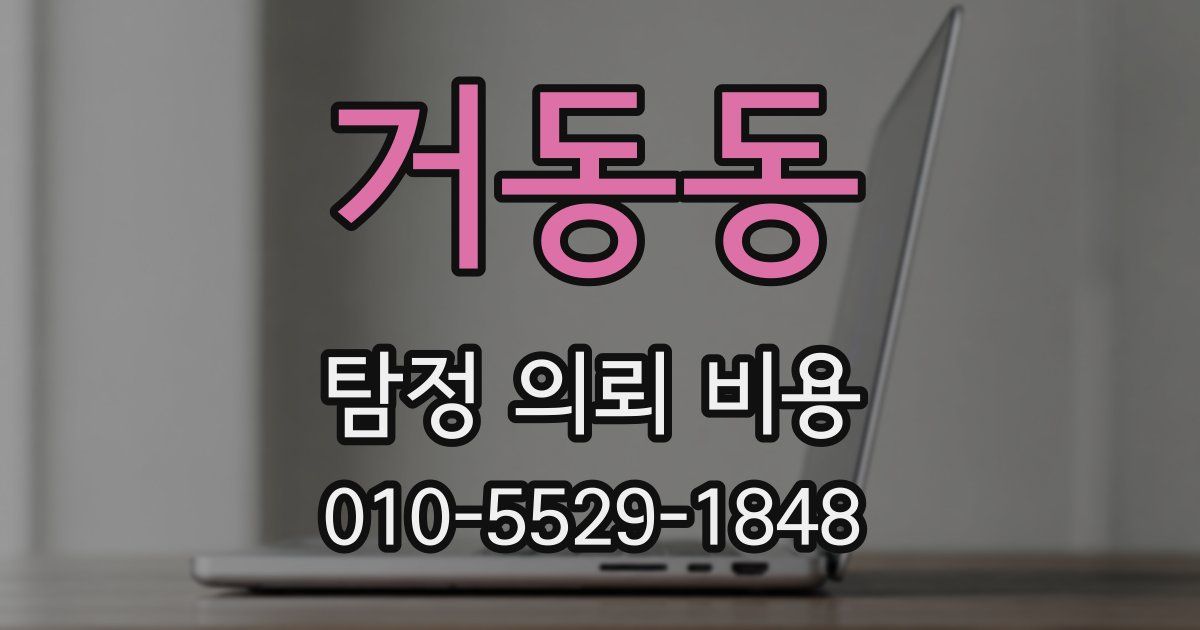 거동동 탐정 의뢰 비용