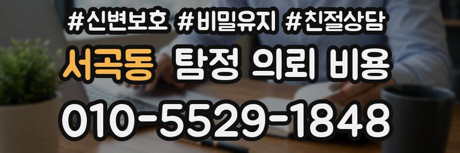 서곡동 탐정 의뢰 비용