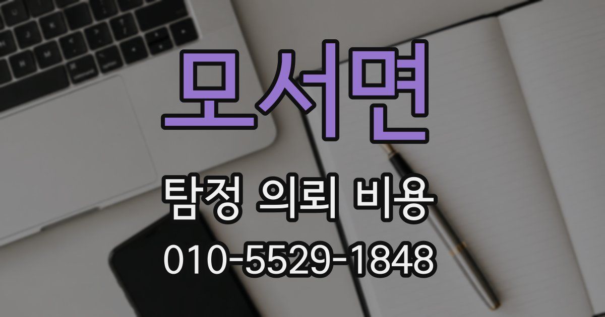 모서면 탐정 의뢰 비용