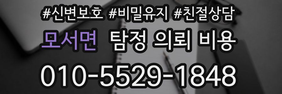 모서면 탐정 의뢰 비용