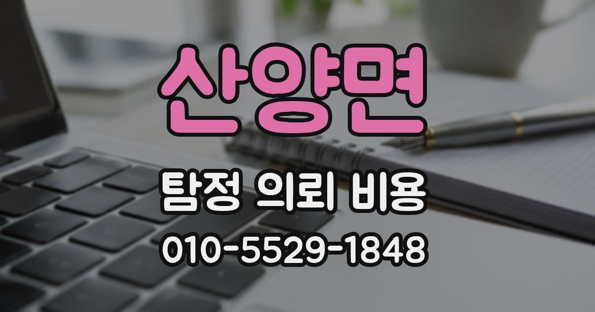 산양면 탐정 의뢰 비용