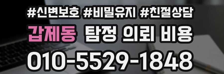 갑제동 탐정 의뢰 비용