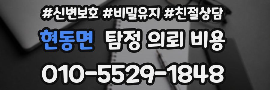 현동면 탐정 의뢰 비용
